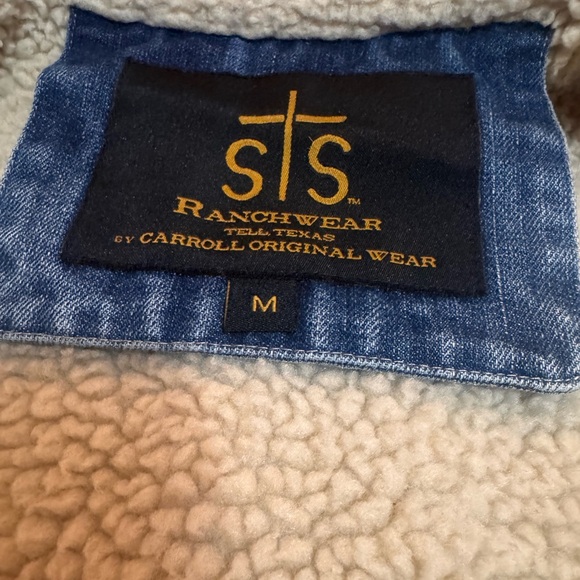 STS Ranchwear Blue Jean Jacket with Sherpa Cream Lining - Picture 3 of 6